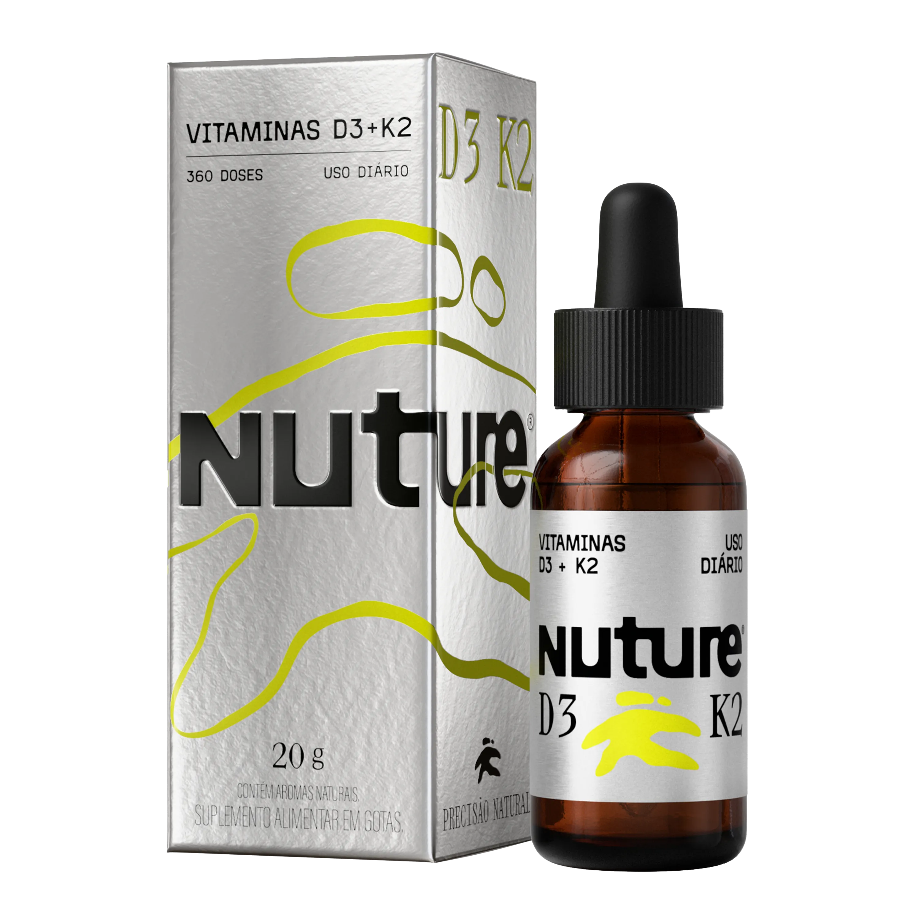 Frasco de Vitamina D3+K2 Nuture